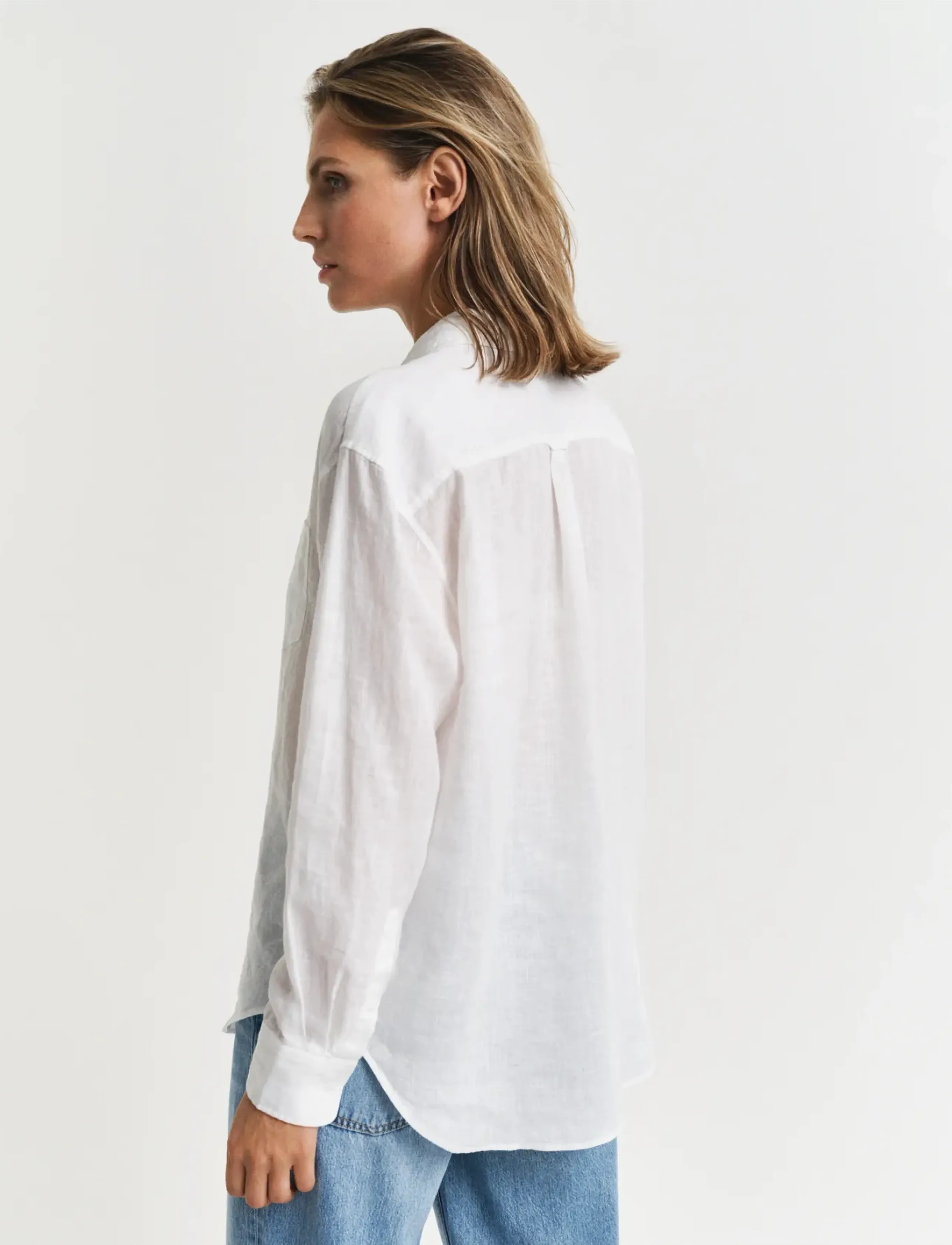 Gant - REL LINEN SHIRT - lininiai marškiniai - white - 3