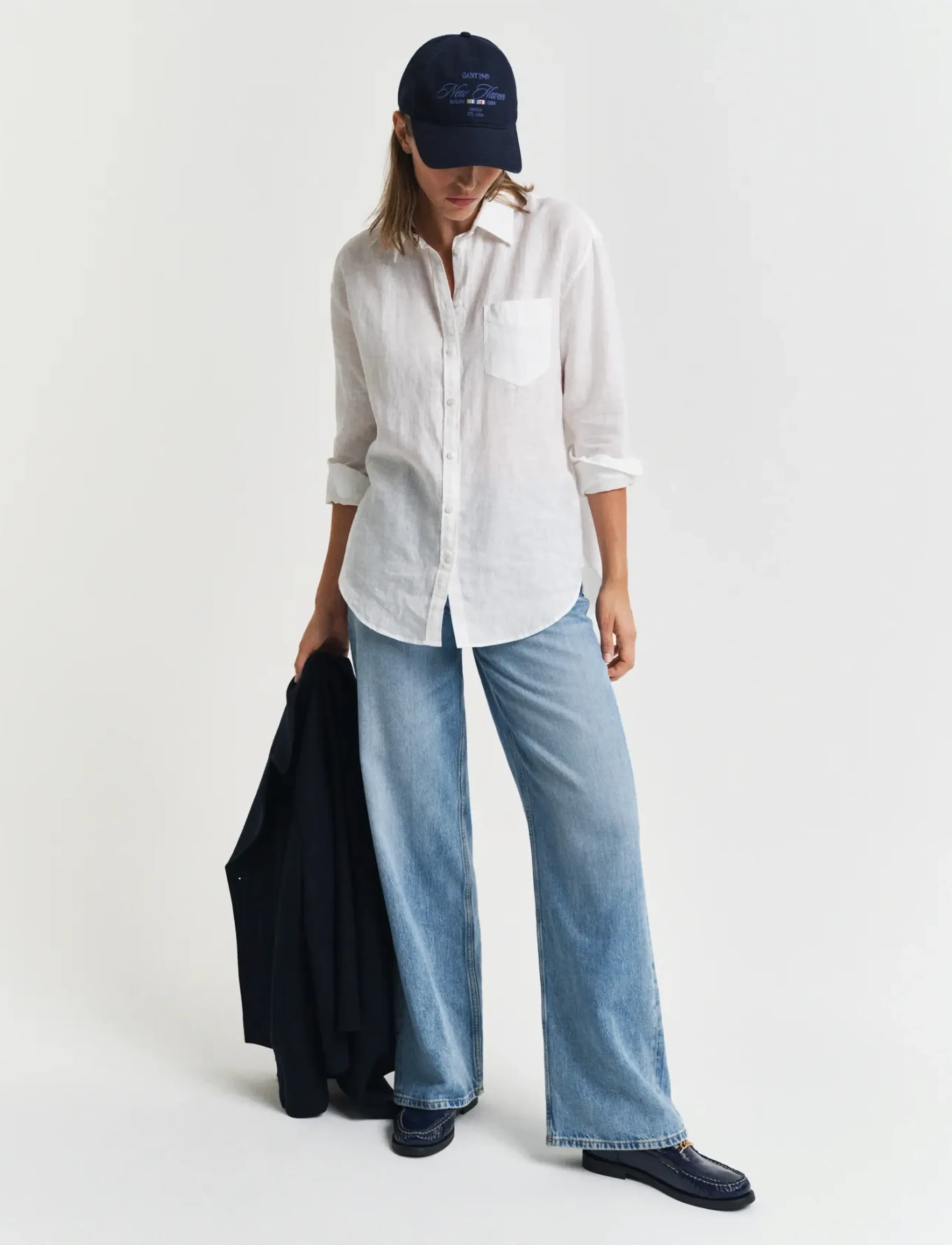 Gant - REL LINEN SHIRT - lininiai marškiniai - white - 5