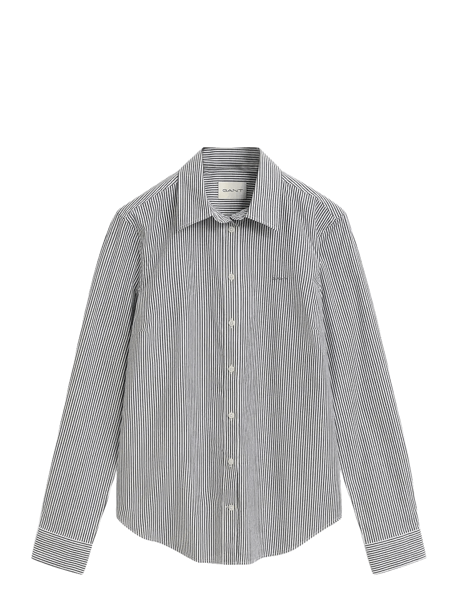 Gant - SLIM STRIPED POPLIN SHIRT - langærmede skjorter - evening blue - 1