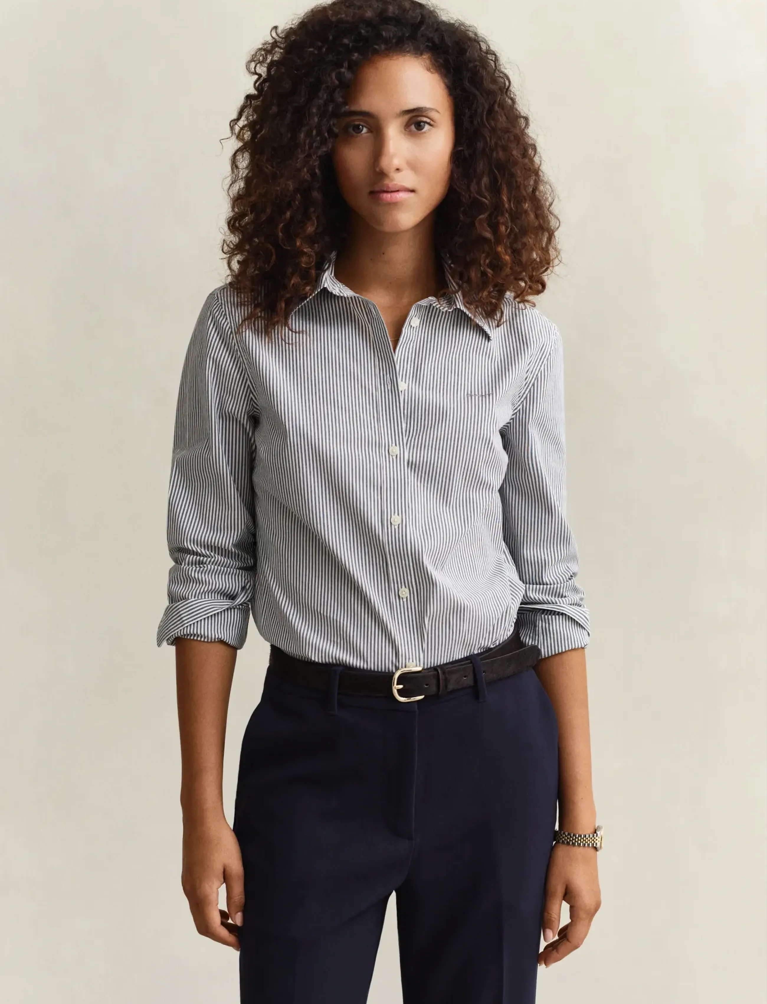 GANT SLIM STRIPED POPLIN SHIRT - Skjortor - EVENING BLUE / blue