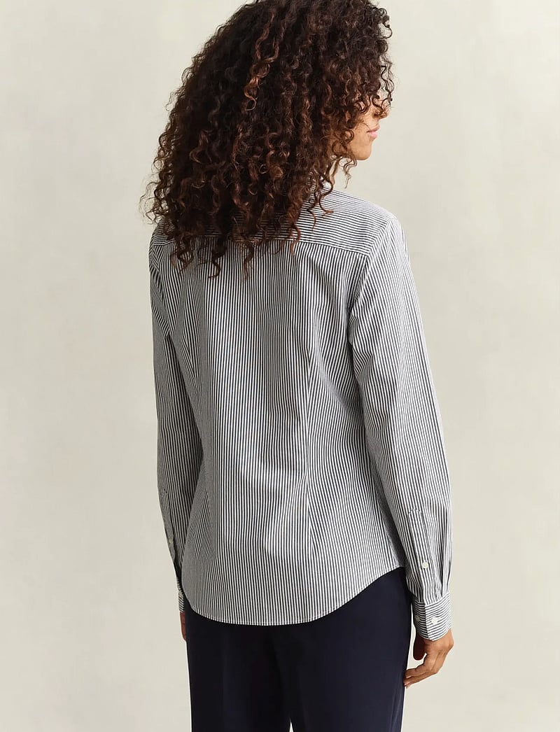 GANT - SLIM STRIPED POPLIN SHIRT - long-sleeved shirts - evening blue - 2