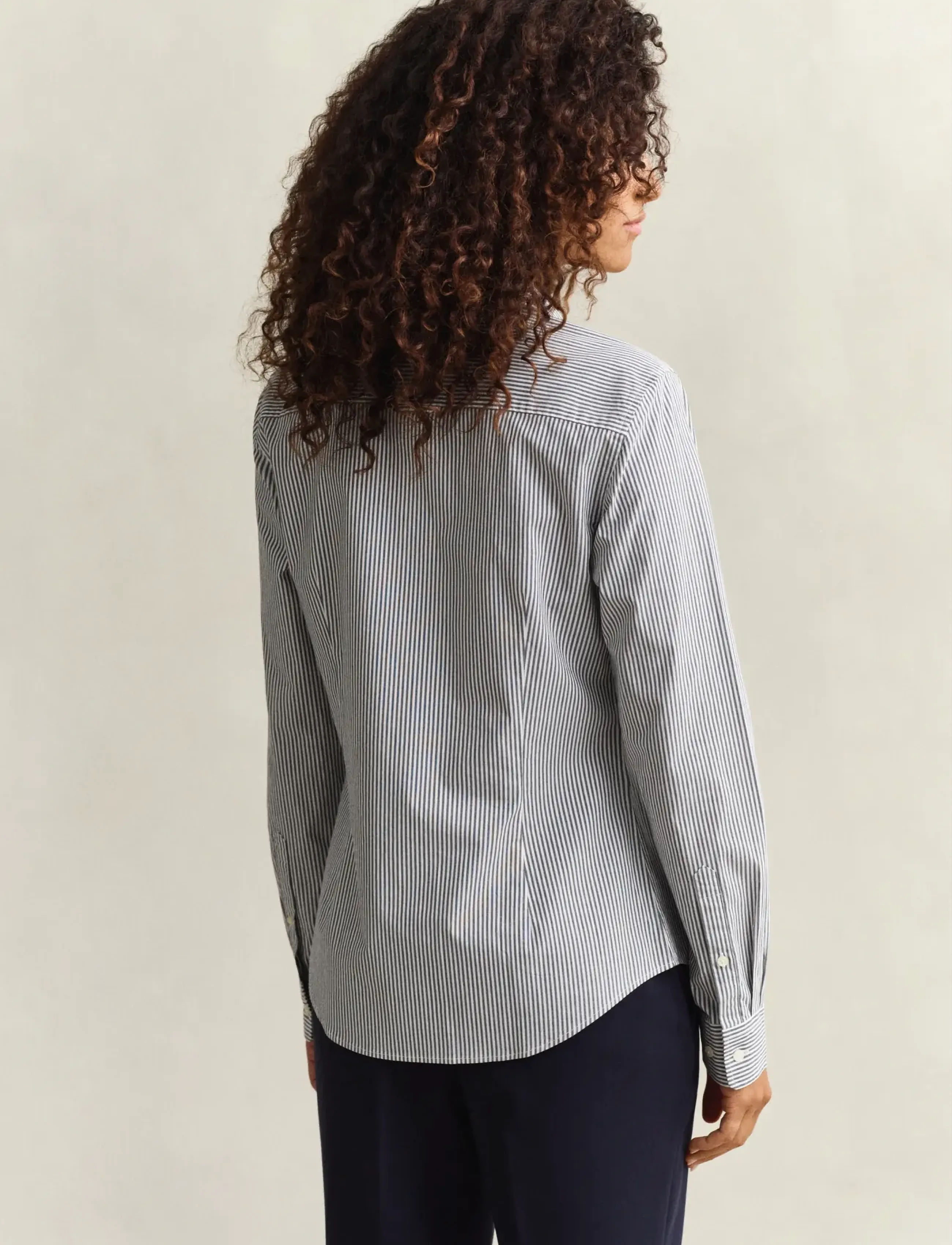 Gant - SLIM STRIPED POPLIN SHIRT - langærmede skjorter - evening blue - 2