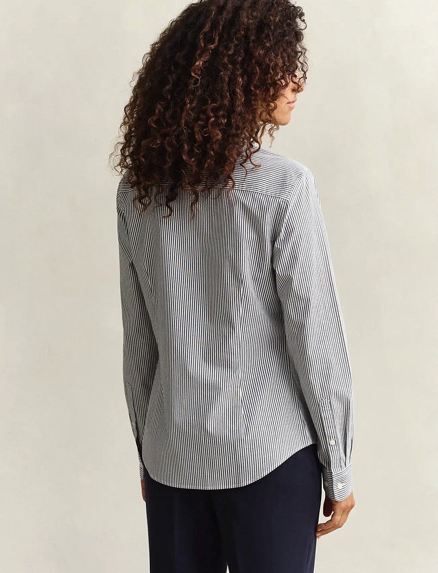 Gant - SLIM STRIPED POPLIN SHIRT - langærmede skjorter - evening blue - 2
