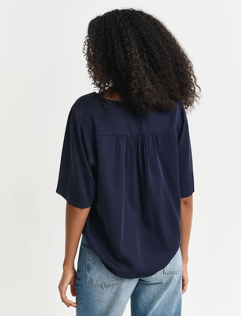 GANT - SS BLOUSE - kurzämlige blusen - evening blue - 3
