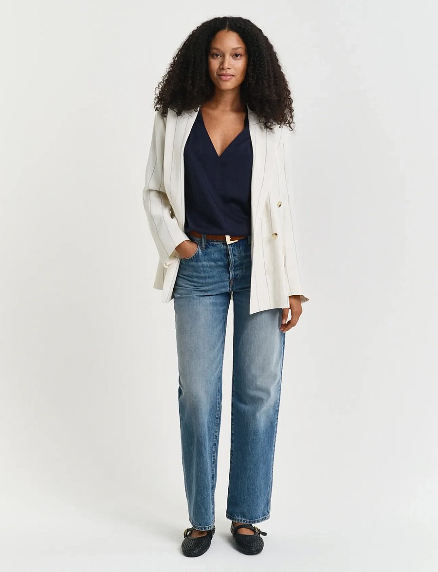 Gant - SS BLOUSE - kurzärmelige blusen - evening blue - 5