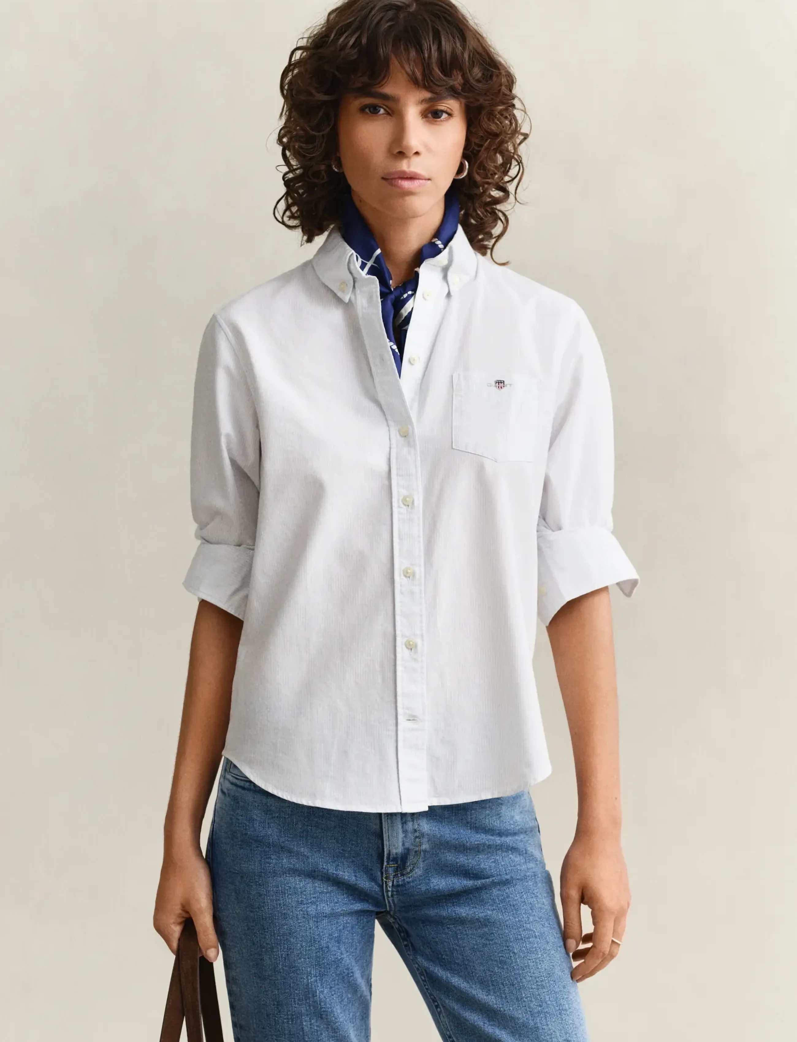 Gant Reg Classic Oxford Striped Shirt, Kvinder, Klassisk Oxford Stribet Skjorte, Blå, Str: 40