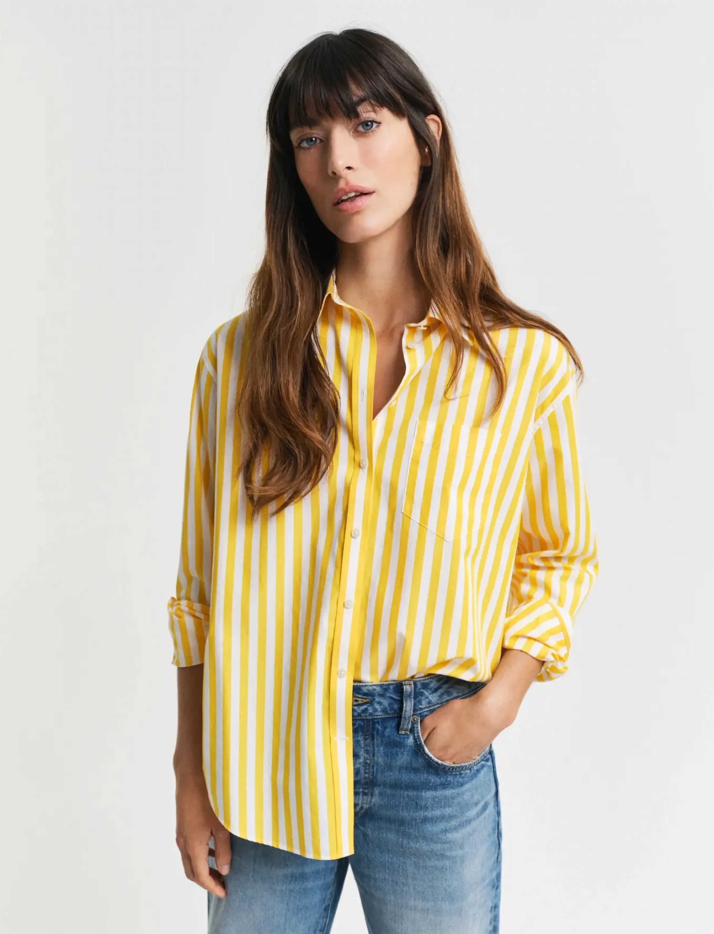 GANT REL CLASSIC POPLIN STRIPED SHIRT - Hemden - DAFFODIL YELLOW / yellow
