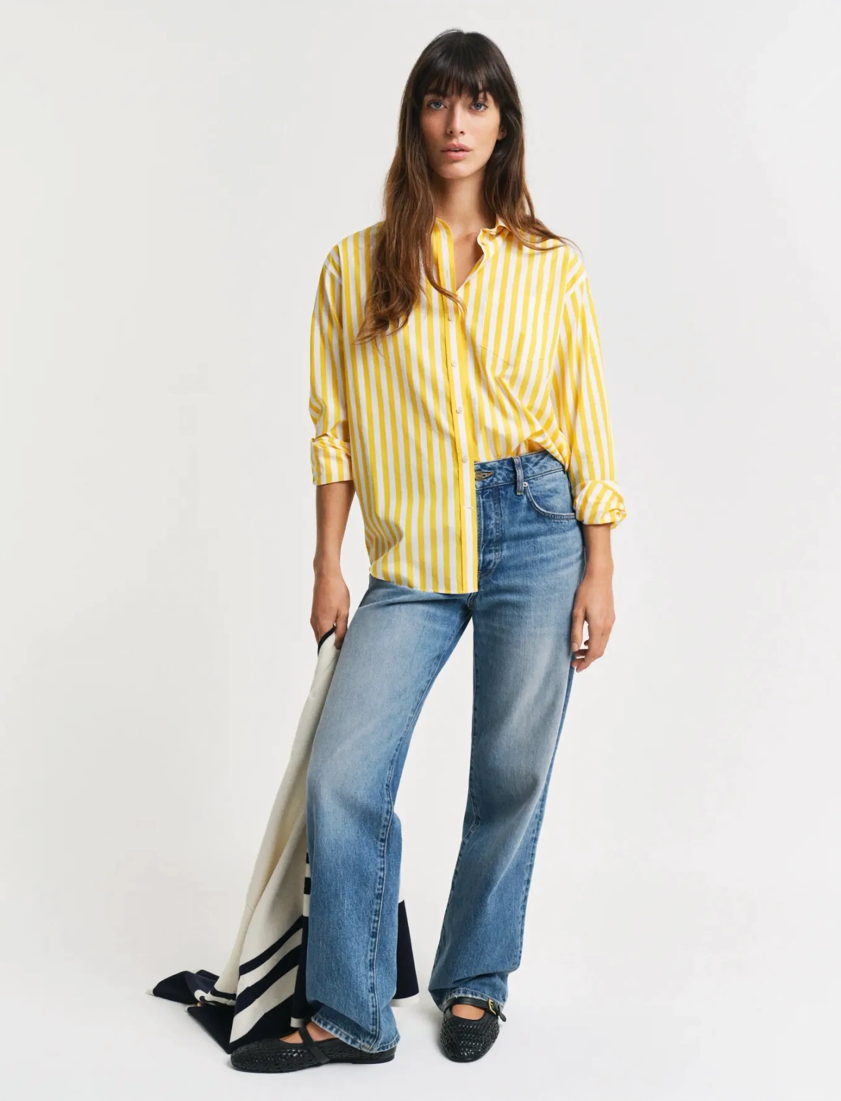 Gant - REL CLASSIC POPLIN STRIPED SHIRT - daffodil yellow - 4