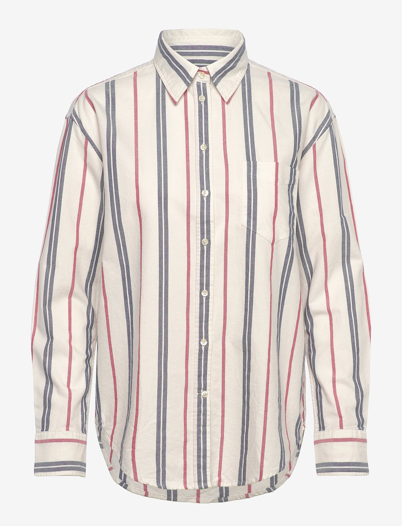 GANT - REL ARCHIVE OXFORD STRIPED SHIRT - långärmade skjortor - eggshell - 1