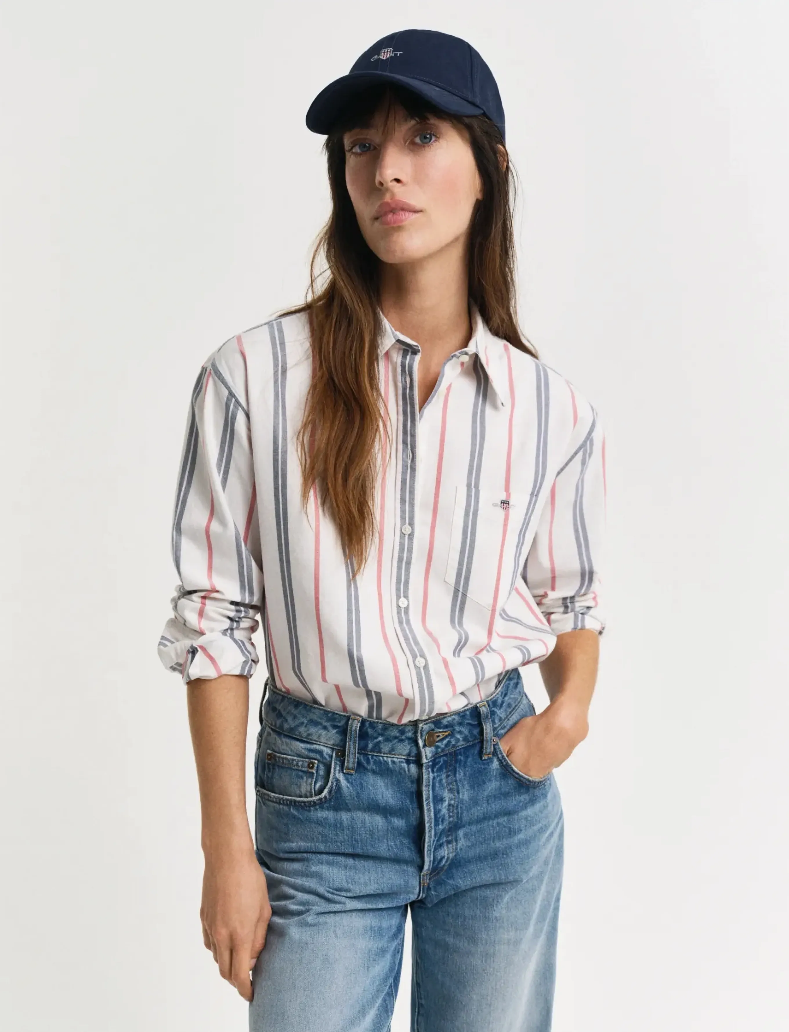 Gant REL ARCHIVE OXFORD STRIPED SHIRT - Blusen & Hemden - EGGSHELL / white