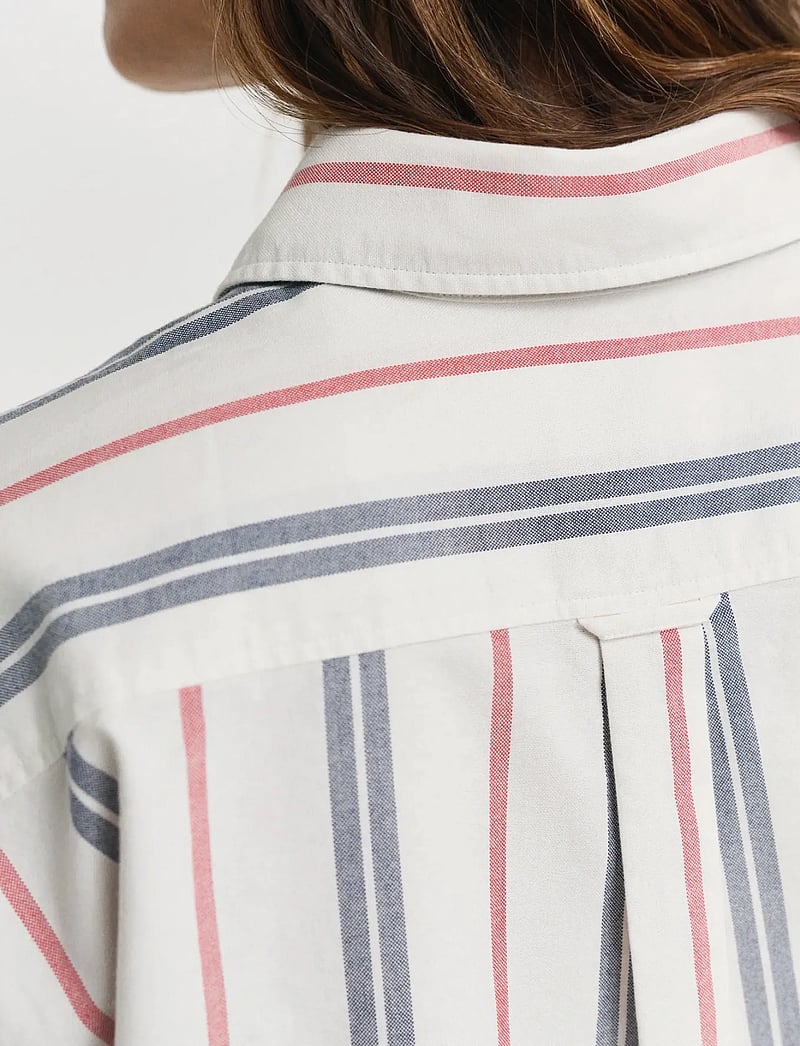 GANT - REL ARCHIVE OXFORD STRIPED SHIRT - långärmade skjortor - eggshell - 4