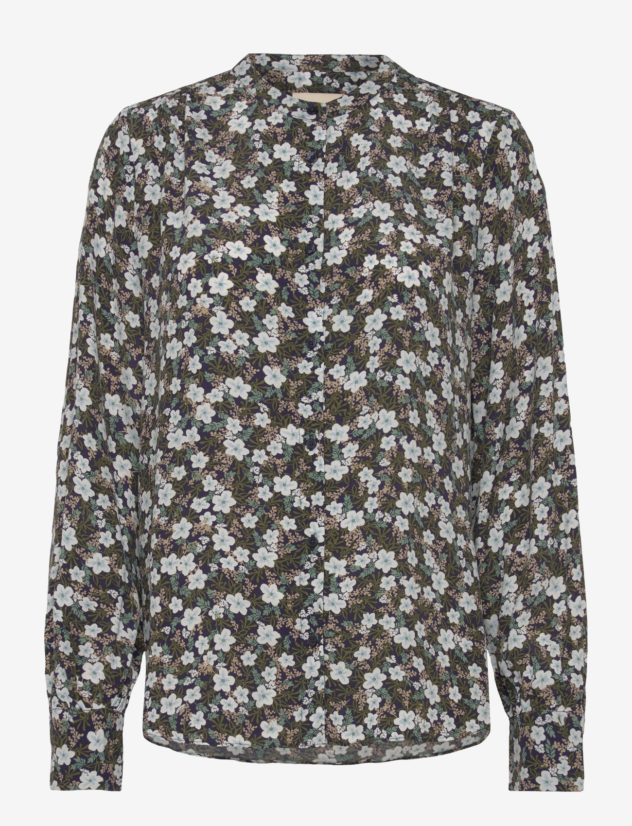 GANT - REG FLORAL PRINT BLOUSE - langærmede bluser - classic blue - 0