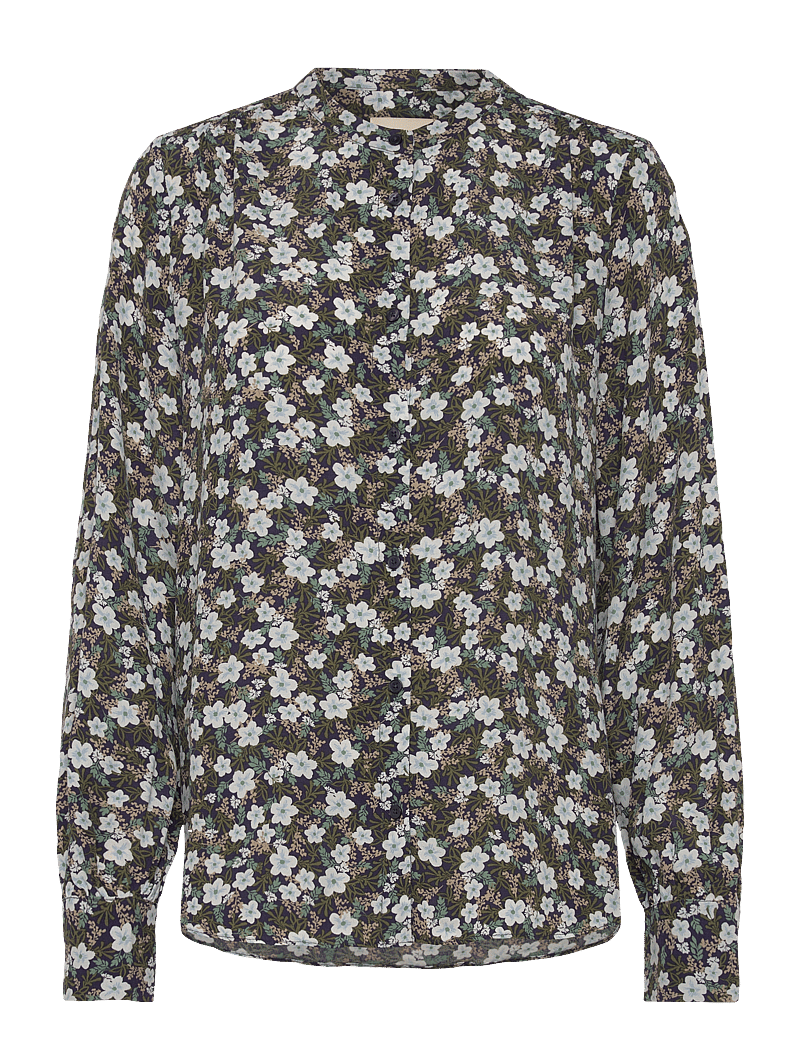 GANT - REG FLORAL PRINT BLOUSE - bluzki z długimi rękawami - classic blue - 0
