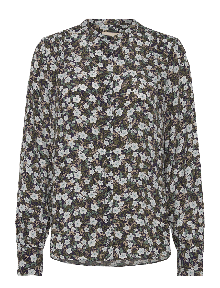 Gant - REG FLORAL PRINT BLOUSE - blouses met lange mouwen - classic blue - 0