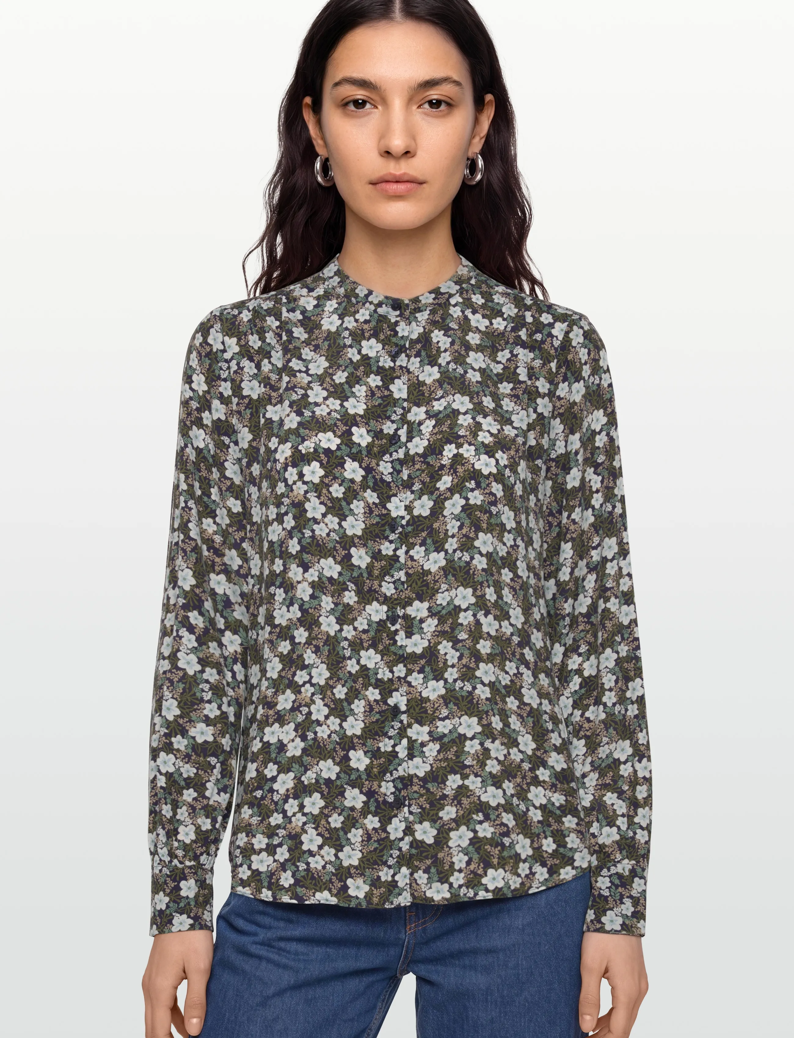 Gant - REG FLORAL PRINT BLOUSE - pikkade varrukatega pluusid - classic blue - 3
