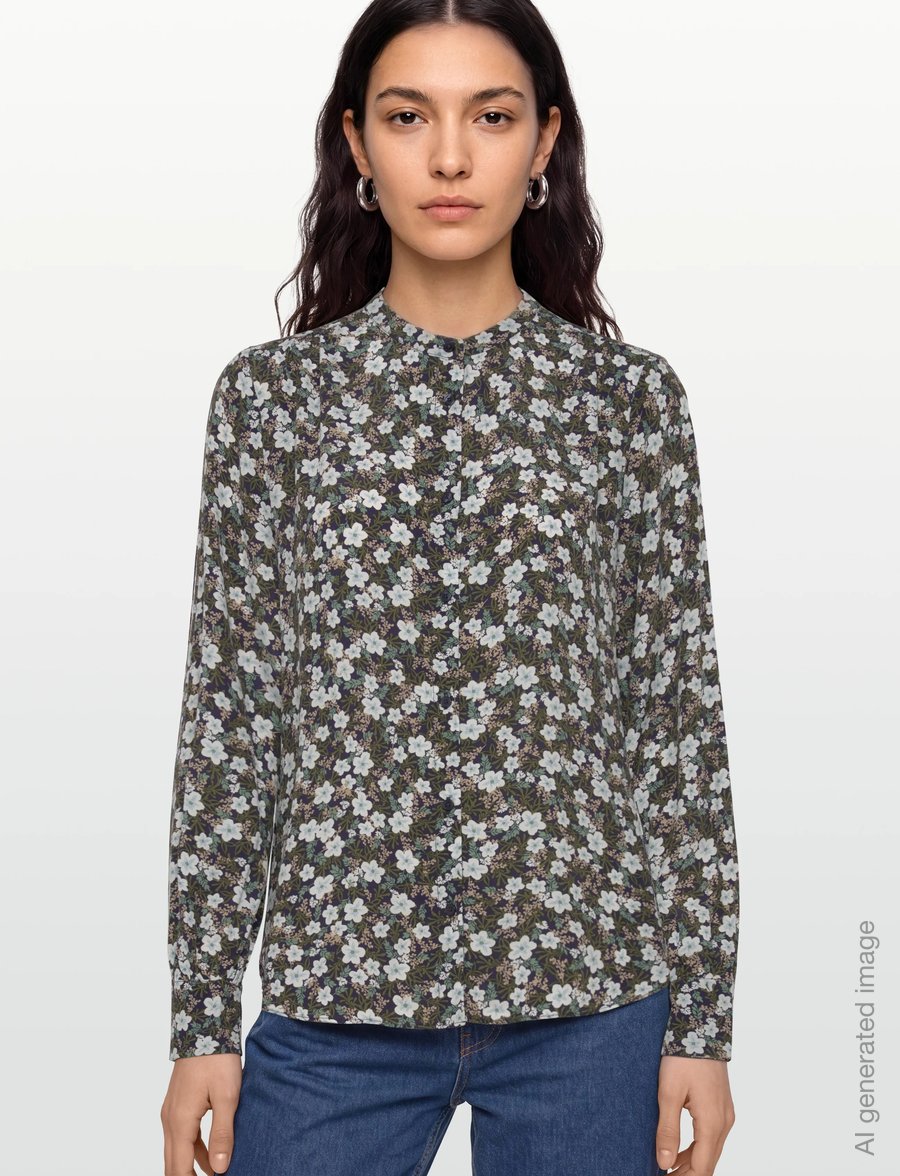 Gant - REG FLORAL PRINT BLOUSE - långärmade blusar - classic blue - 3