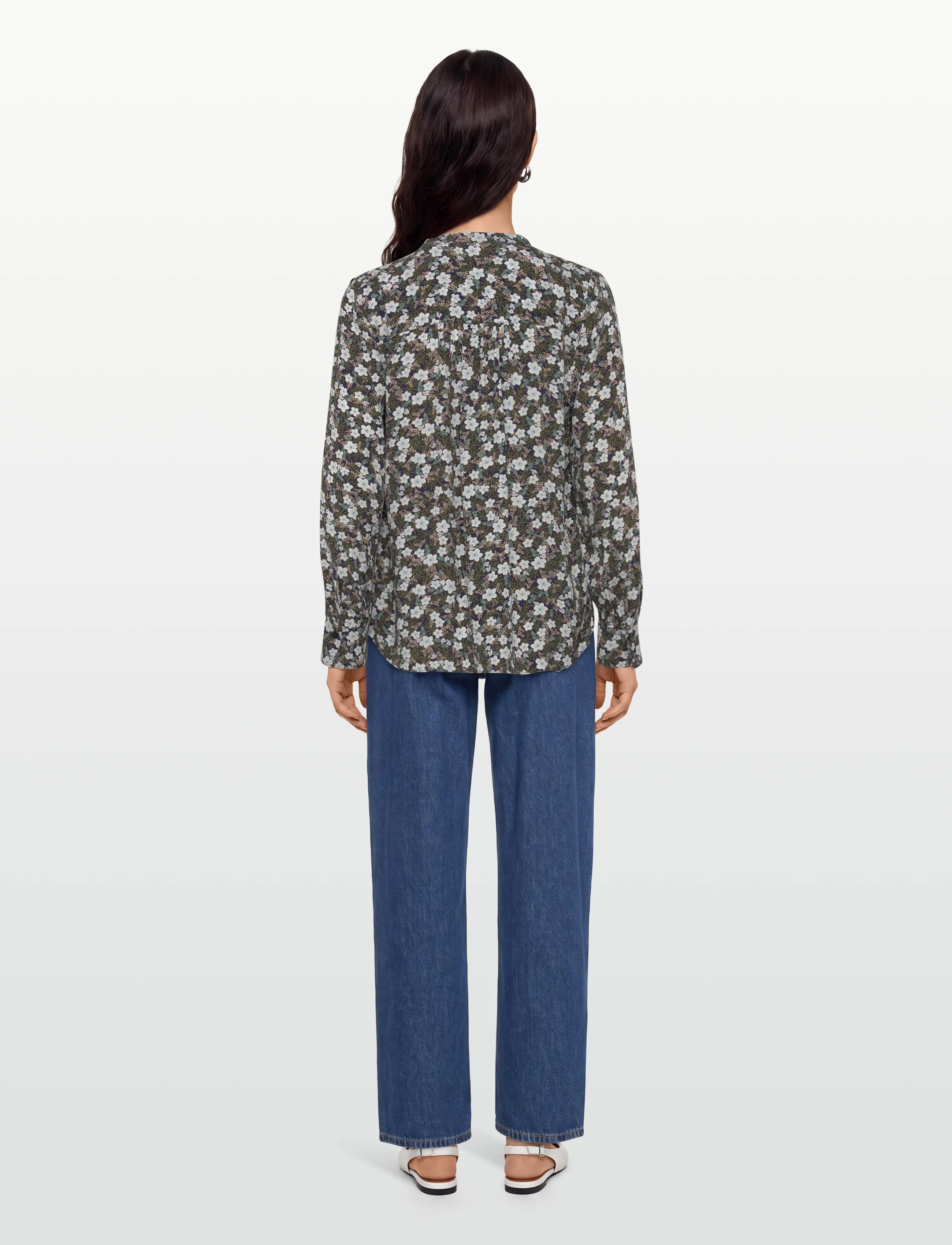 Gant - REG FLORAL PRINT BLOUSE - pikkade varrukatega pluusid - classic blue - 4