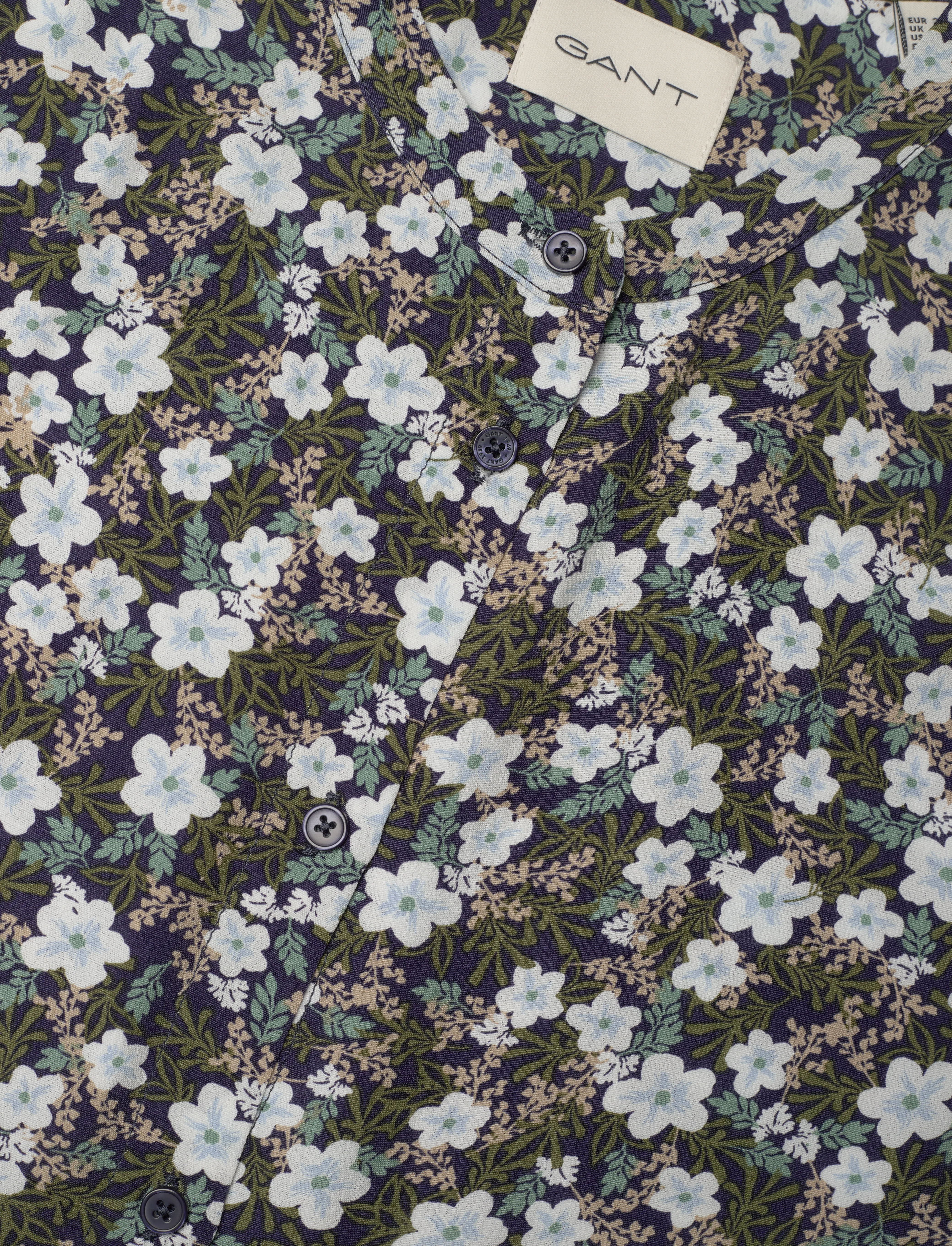 Gant - REG FLORAL PRINT BLOUSE - long sleeved blouses - classic blue - 2