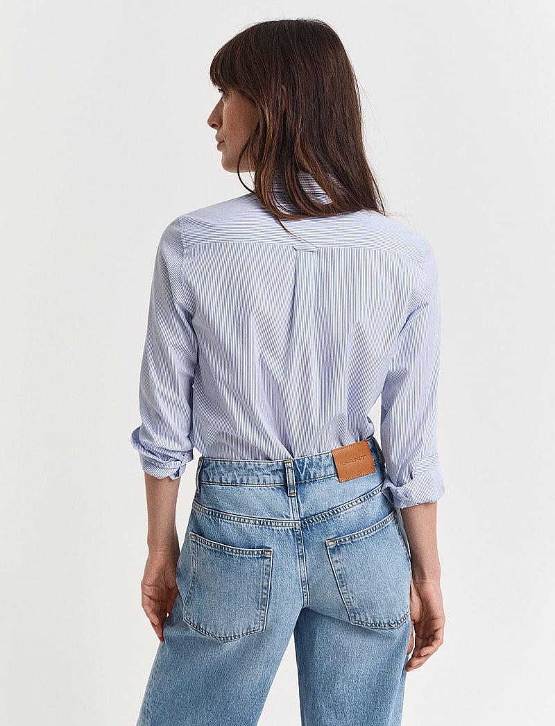 Gant - REG CLASSIC POPLIN STRIPED SHIRT - langärmlige hemden - perfect blue - 3