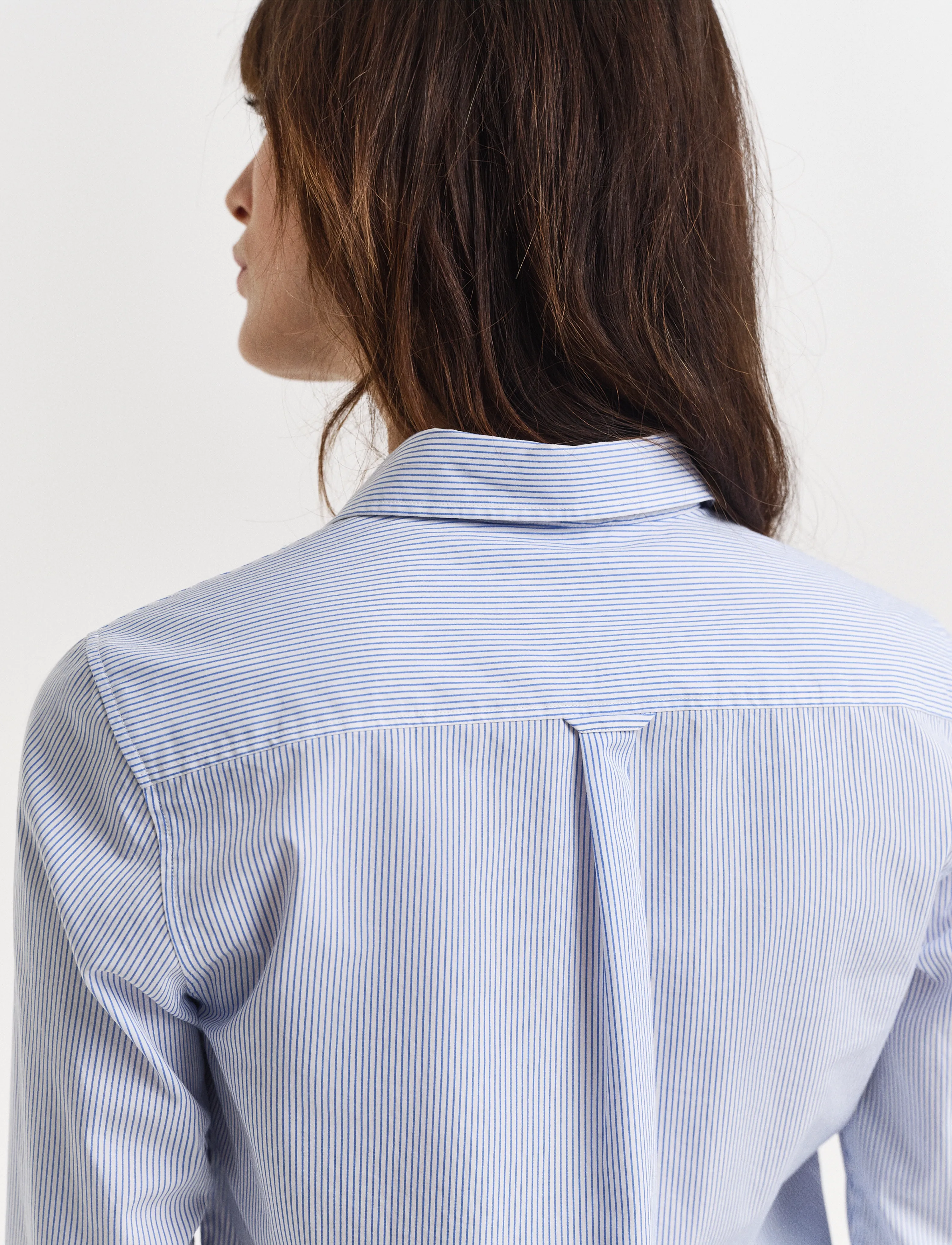 Gant - REG CLASSIC POPLIN STRIPED SHIRT - langärmlige hemden - perfect blue - 4
