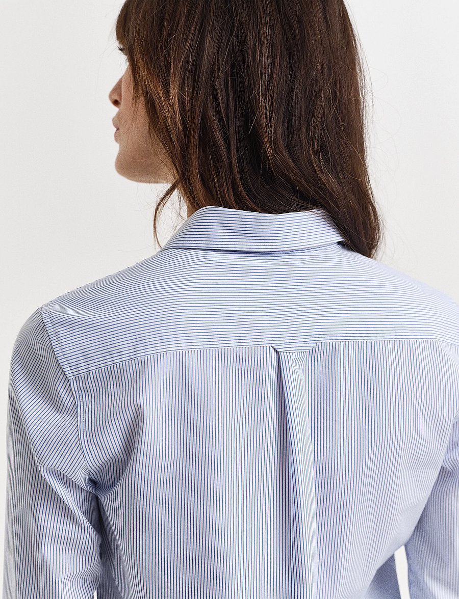 Gant - REG CLASSIC POPLIN STRIPED SHIRT - langärmlige hemden - perfect blue - 4