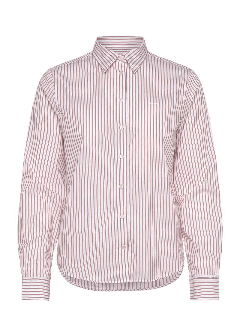 GANT - REG CLASSIC POPLIN STRIPED SHIRT - langärmlige hemden - salmon - 1