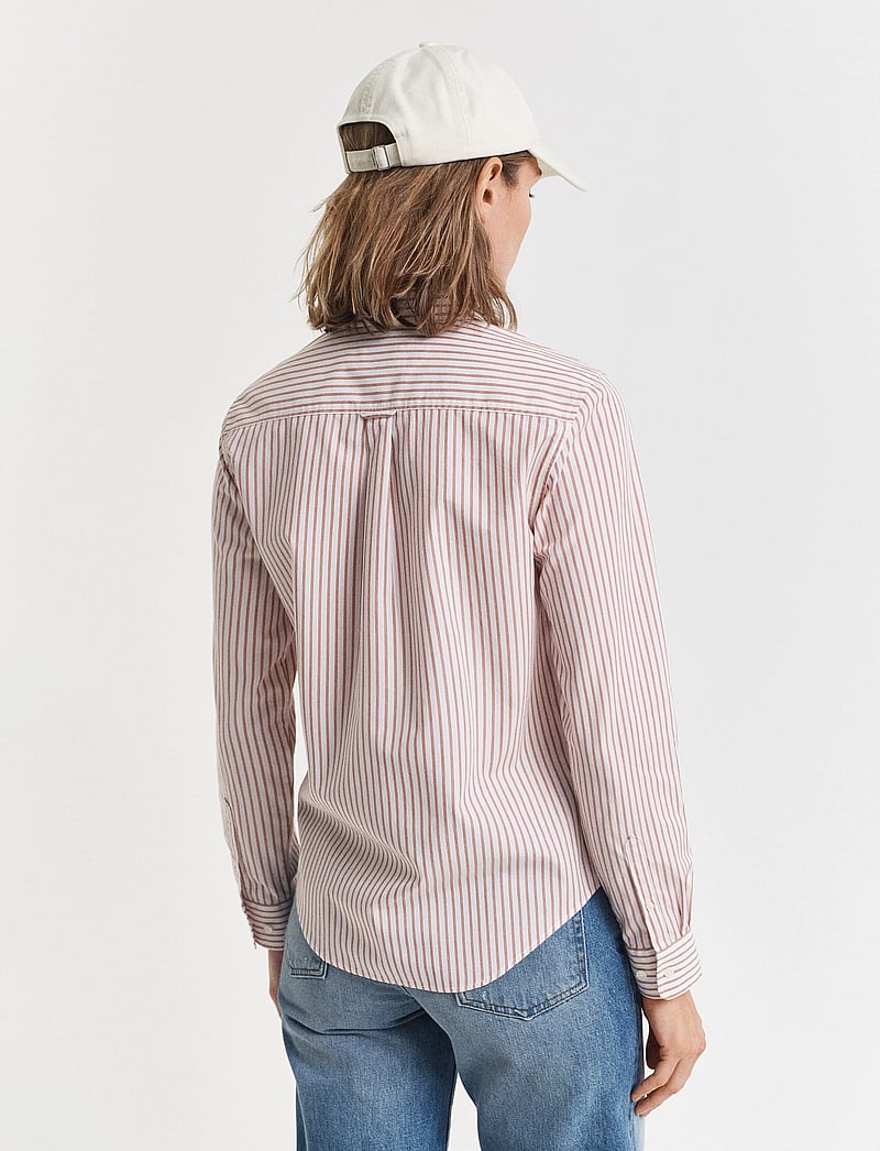GANT - REG CLASSIC POPLIN STRIPED SHIRT - langärmlige hemden - salmon - 3