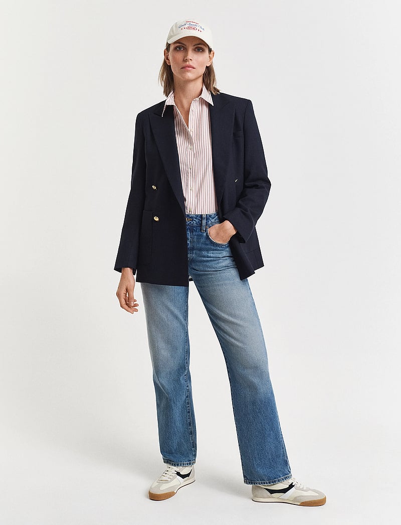 GANT - REG CLASSIC POPLIN STRIPED SHIRT - langärmlige hemden - salmon - 5
