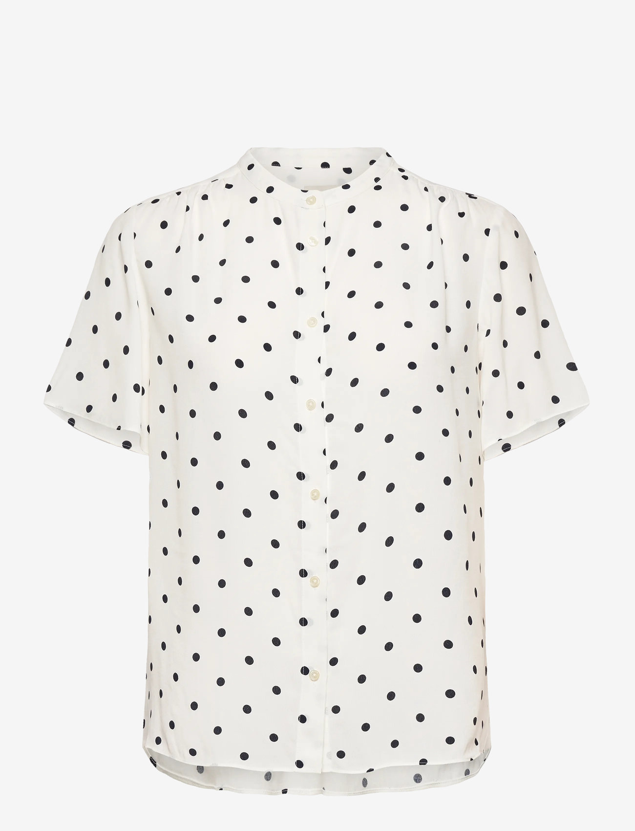 GANT - REG DOT PRINT BLOUSE - kortærmede bluser - eggshell - 0