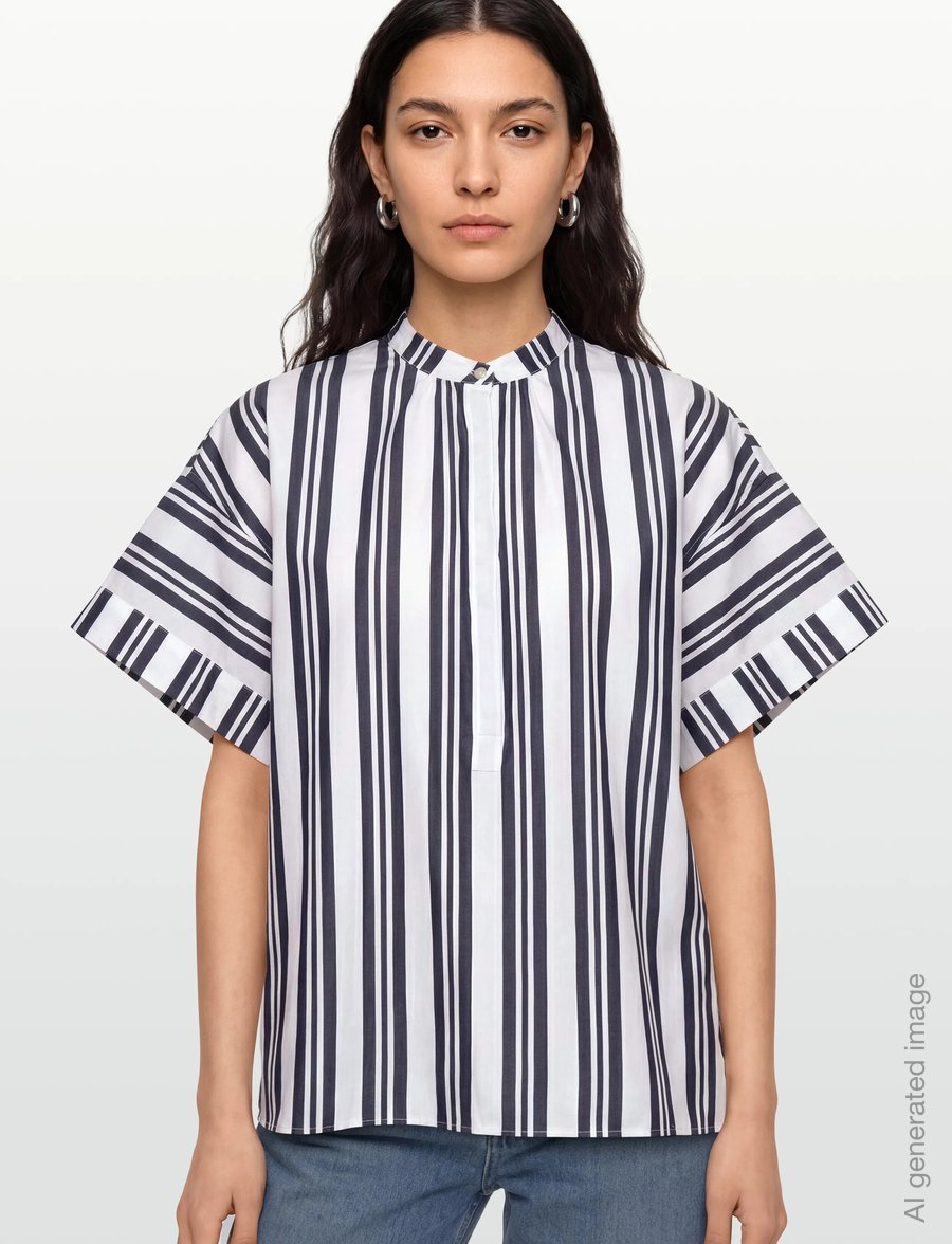 Gant - OS STRIPED POPOVER - short-sleeved shirts - classic blue - 3