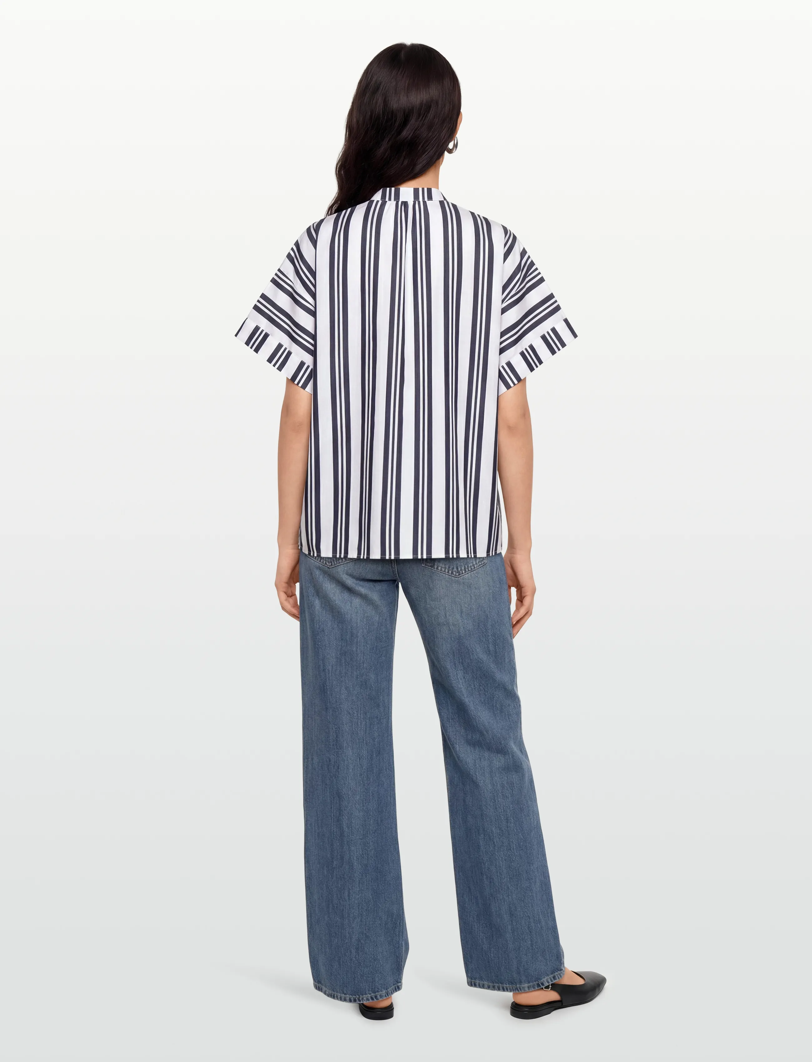 Gant - OS STRIPED POPOVER - kortärmade skjortor - classic blue - 4