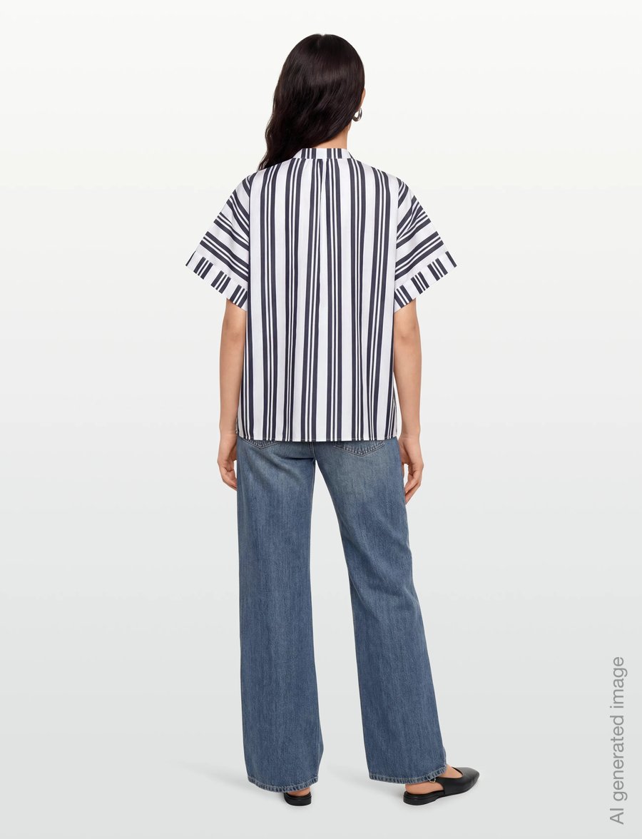 Gant - OS STRIPED POPOVER - short-sleeved shirts - classic blue - 4
