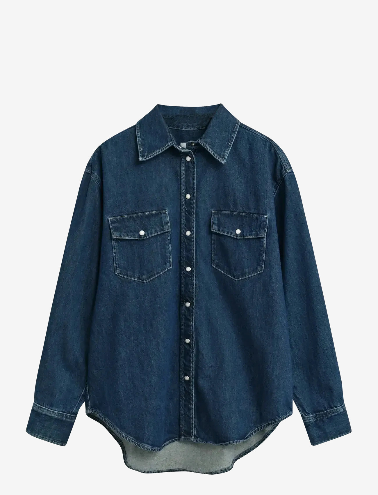 GANT - REL POCKET DENIM SHIRT - denimskjorter - dark blue worn in - 1