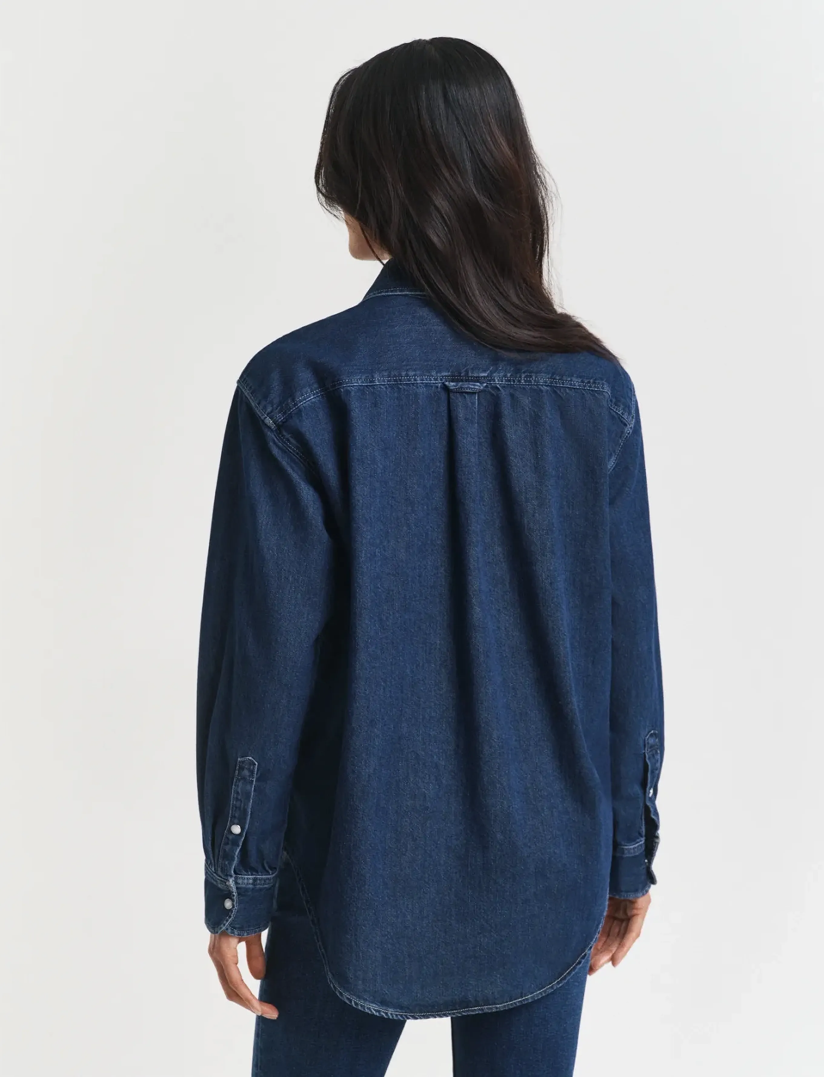 Gant - REL POCKET DENIM SHIRT - denimskjorter - dark blue worn in - 5