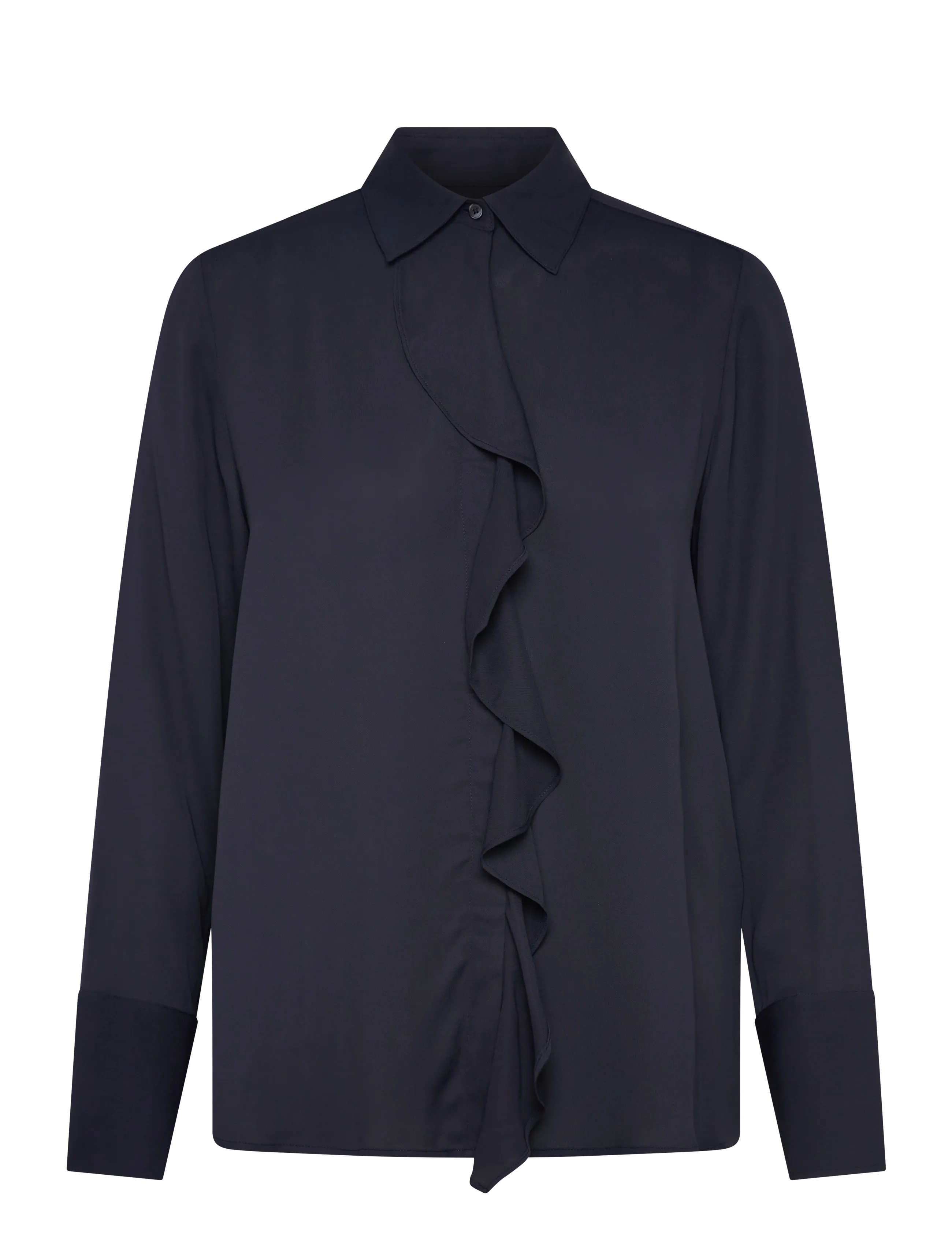 Gant REG CREPE VISCOSE RUFFLE BLOUSE - Hemden - EVENING BLUE / navy