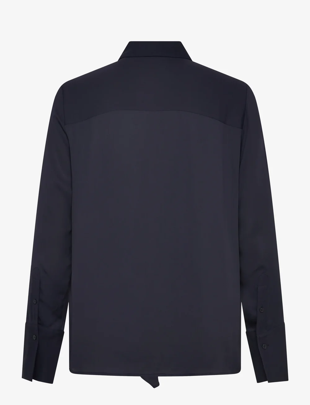 GANT - REG CREPE VISCOSE RUFFLE BLOUSE - långärmade skjortor - evening blue - 1