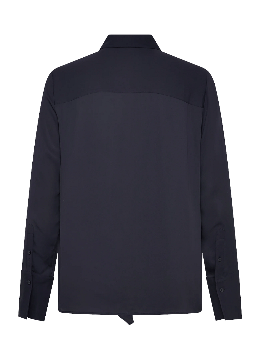 Gant - REG CREPE VISCOSE RUFFLE BLOUSE - langärmlige hemden - evening blue - 1