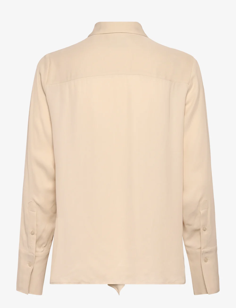GANT - REG CREPE VISCOSE RUFFLE BLOUSE - langærmede skjorter - putty - 1