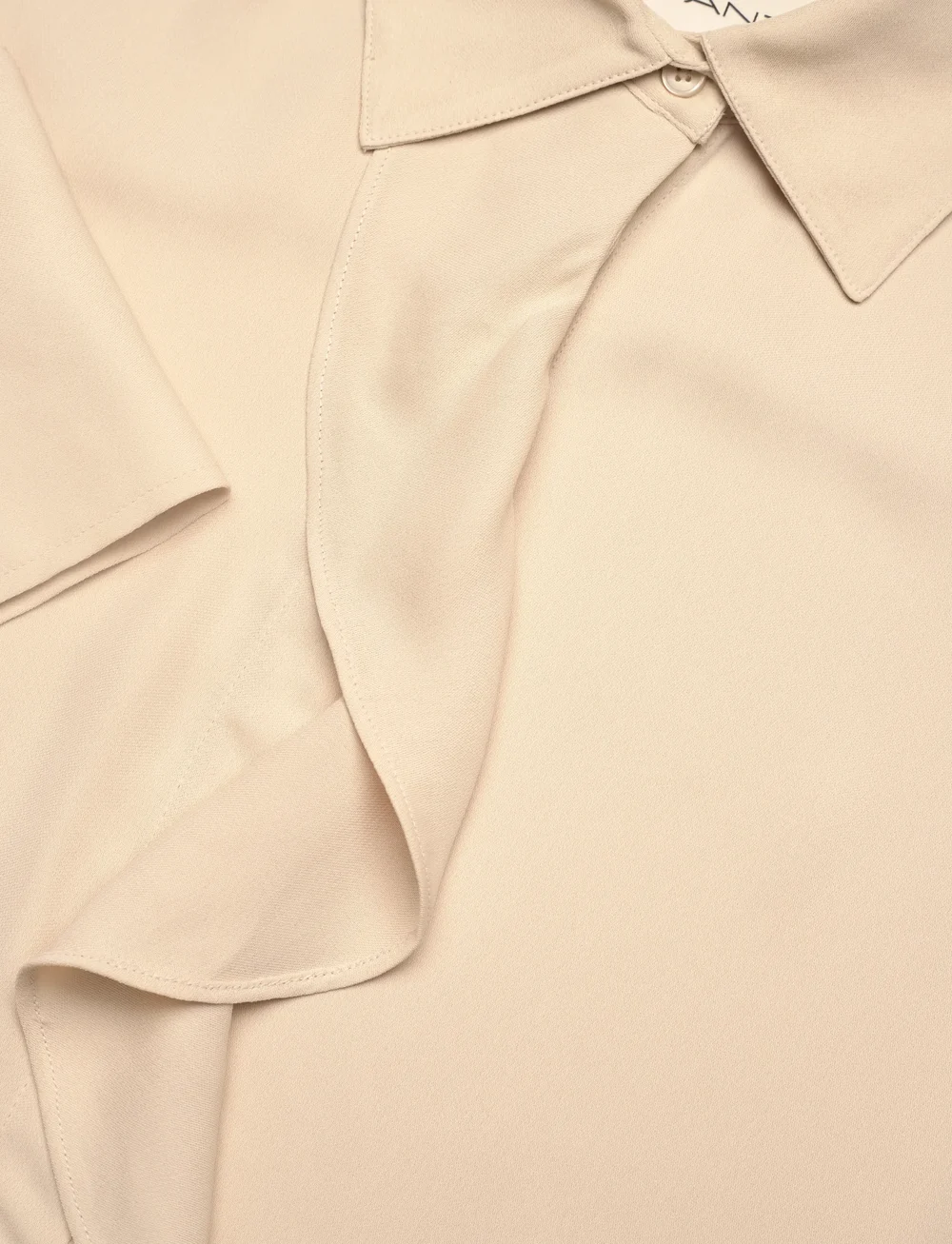 GANT - REG CREPE VISCOSE RUFFLE BLOUSE - langærmede skjorter - putty - 2