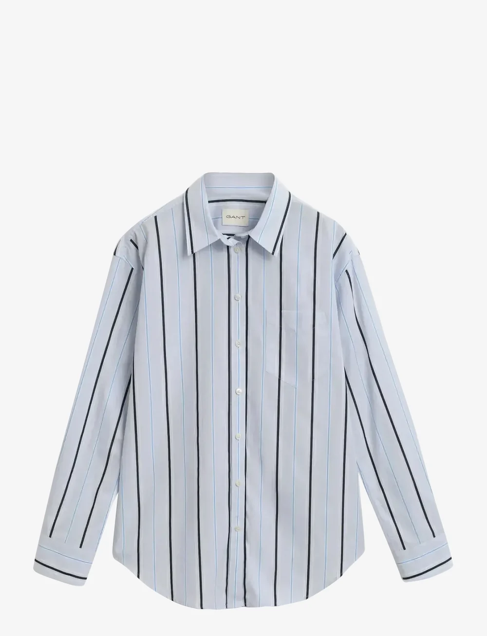 GANT - REL CLASSIC POPLIN STRIPED SHIRT - långärmade blusar - light blue - 1