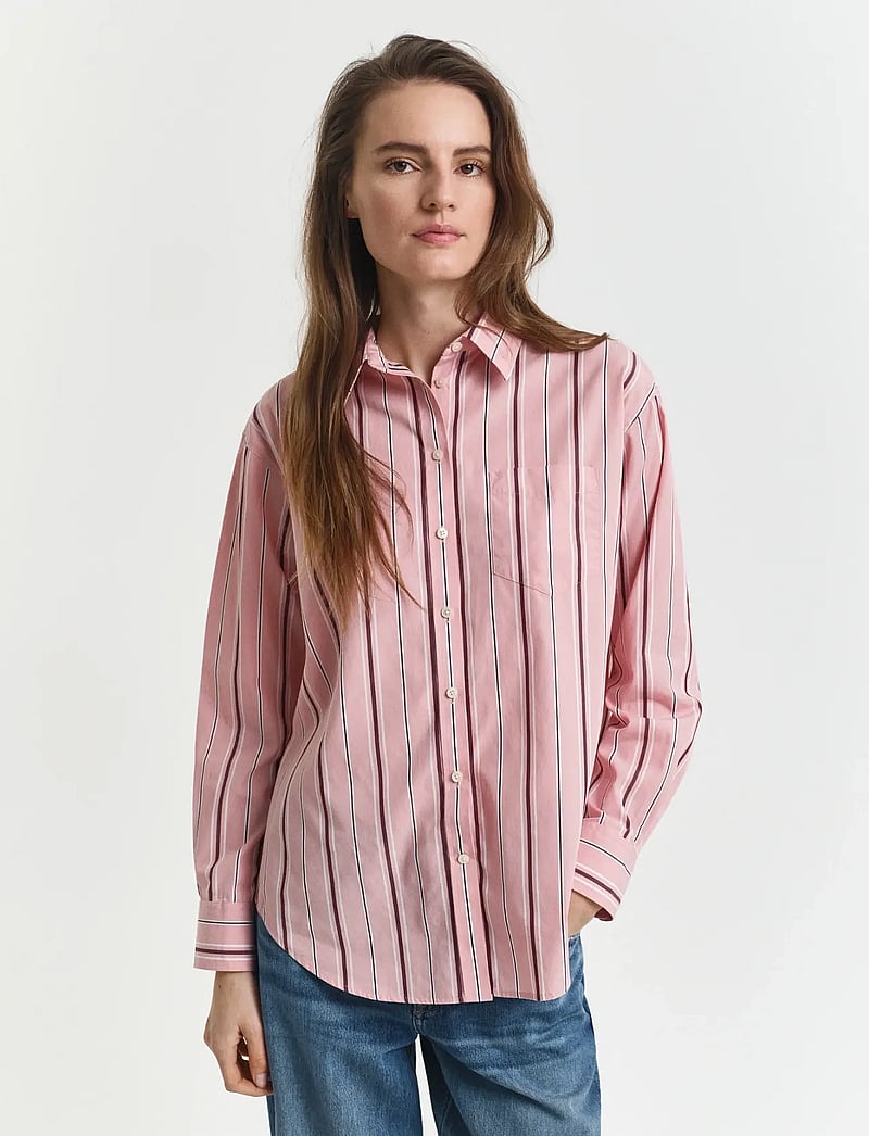 GANT - REL CLASSIC POPLIN STRIPED SHIRT - summer rose - 0