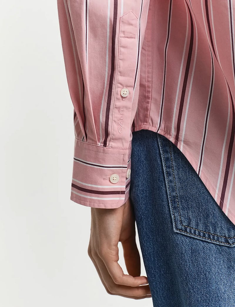 GANT - REL CLASSIC POPLIN STRIPED SHIRT - summer rose - 2