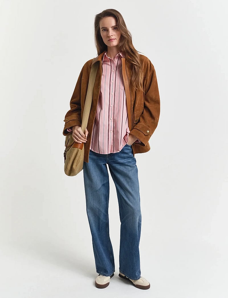 GANT - REL CLASSIC POPLIN STRIPED SHIRT - summer rose - 3
