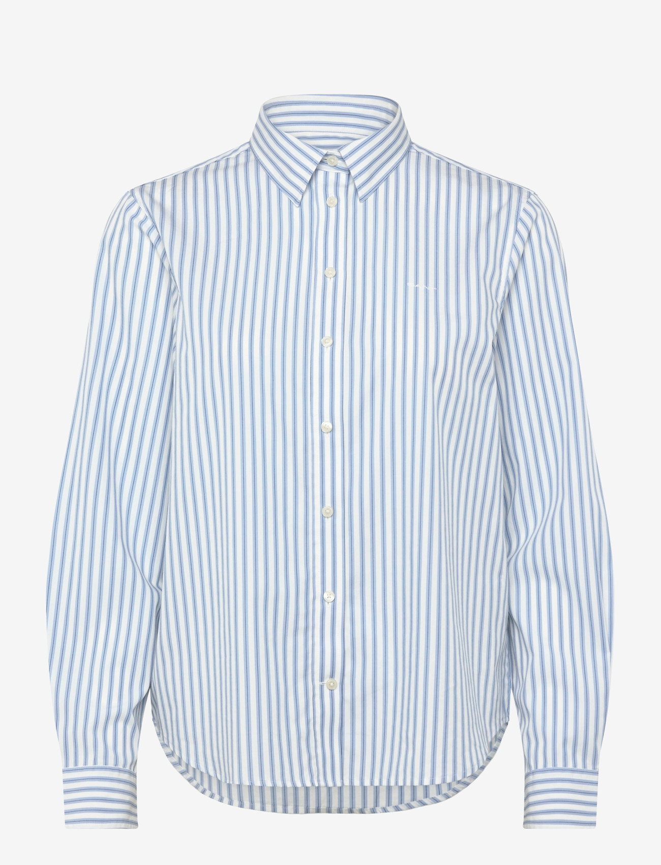 GANT - REG CLASSIC POPLIN STRIPED SHIRT - långärmade skjortor - clear sky - 0