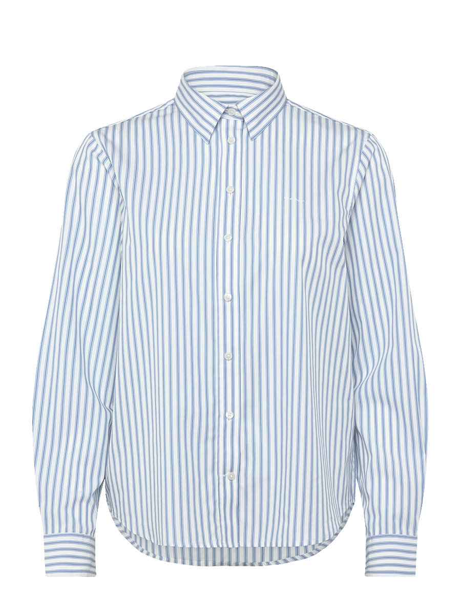 Gant - REG CLASSIC POPLIN STRIPED SHIRT - krekli ar garām piedurknēm - clear sky - 0