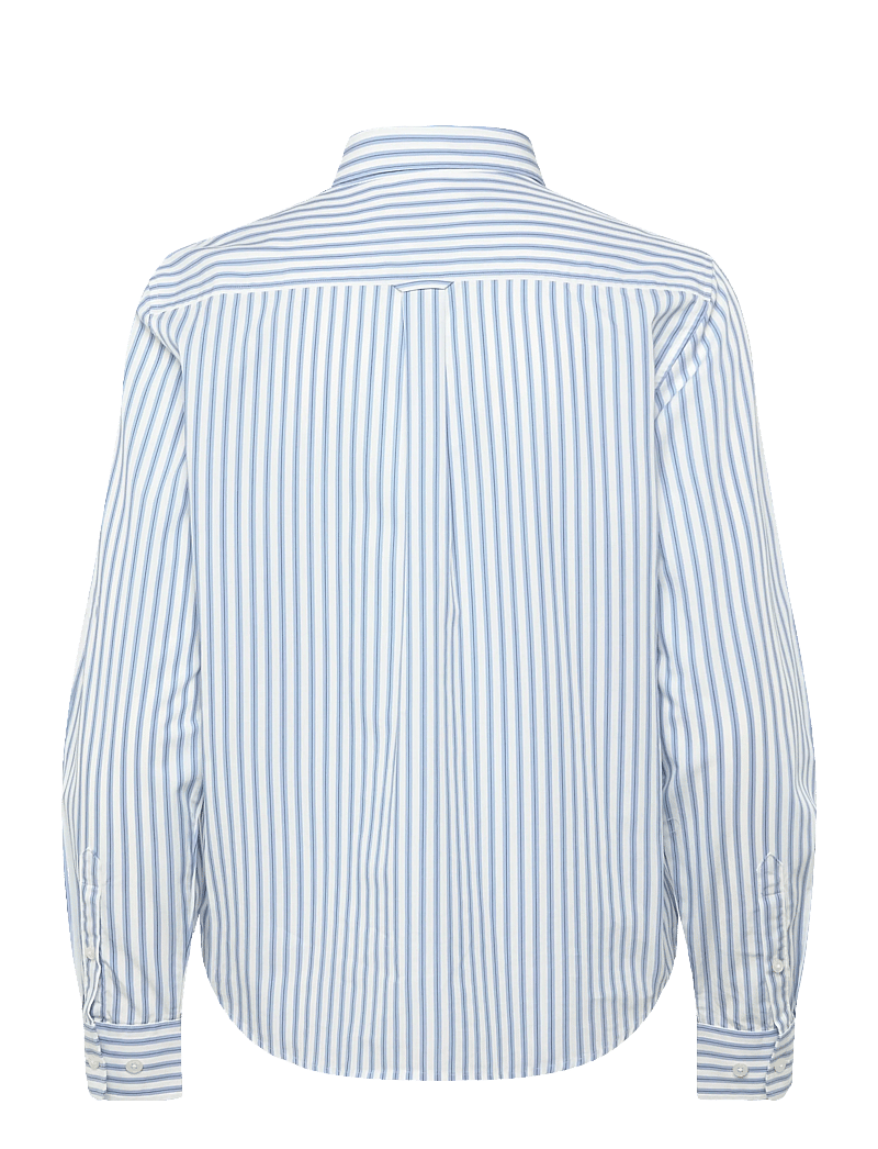 GANT - REG CLASSIC POPLIN STRIPED SHIRT - långärmade skjortor - clear sky - 1