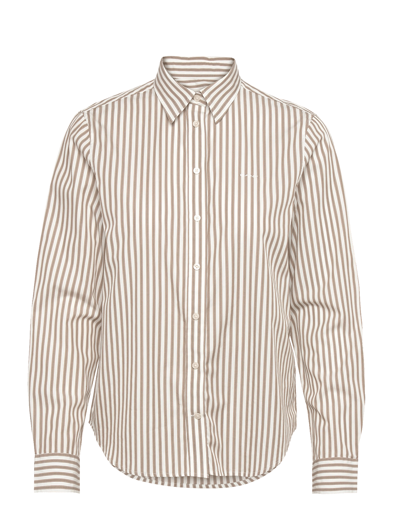 REG CLASSIC POPLIN STRIPED SHIRT - TAUPE