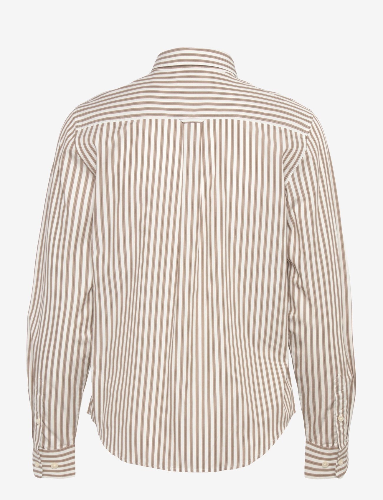 GANT - REG CLASSIC POPLIN STRIPED SHIRT - långärmade skjortor - taupe beige - 1