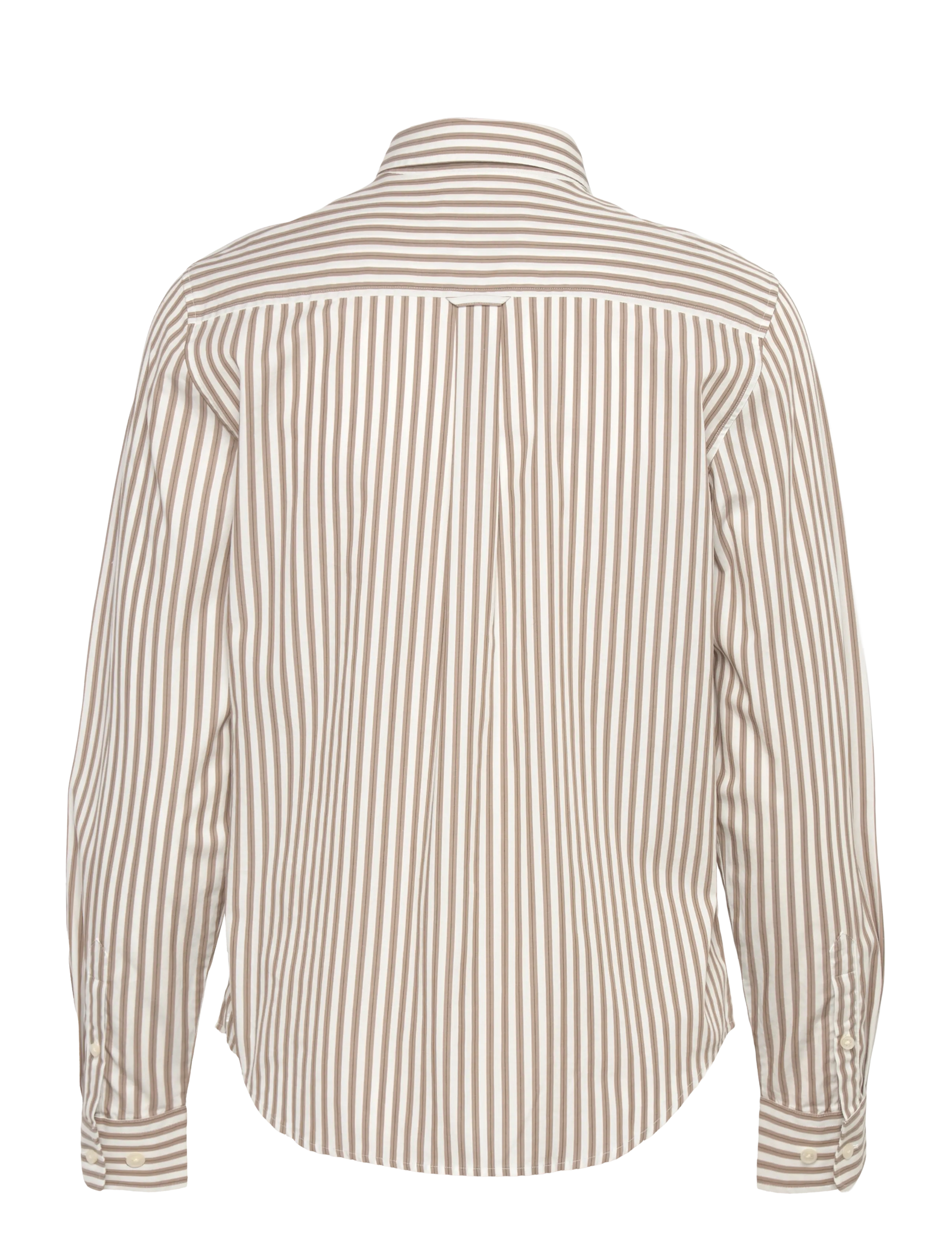 Gant - REG CLASSIC POPLIN STRIPED SHIRT - langærmede skjorter - taupe beige - 1
