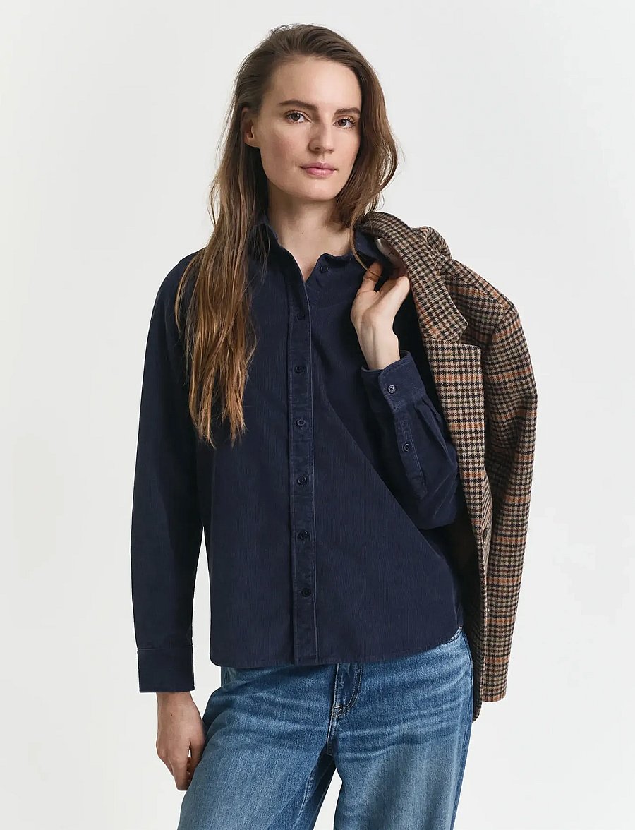 Gant - REG CORD SHIRT - chemises à manches longues - evening blue - 0